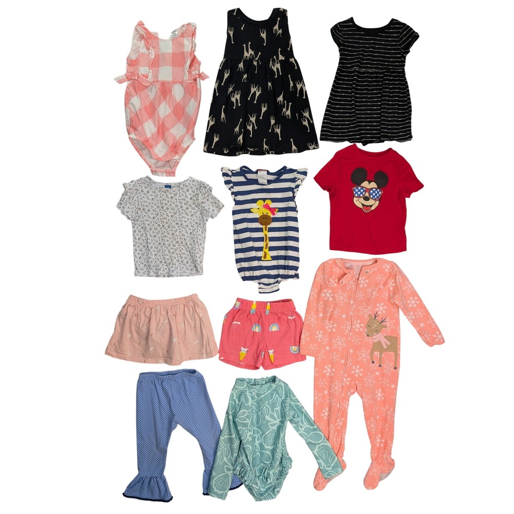 Girls Clothing Lot 11pc Carters Old Navy Smocking Dog 18-24M/2T Dresses Top